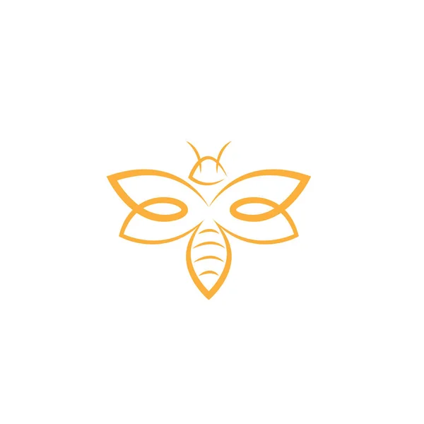 Abstrato Bee Logo Design Vector Template Ícone Esboço Conceito Criativo — Vetor de Stock