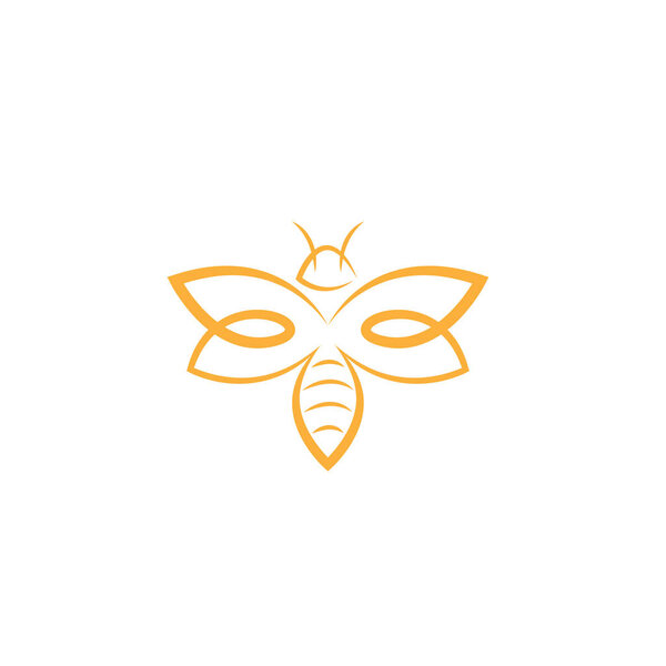 abstract Bee Logo design vector template. Outline icon, Creative bee logo concept, vector logo illustration.