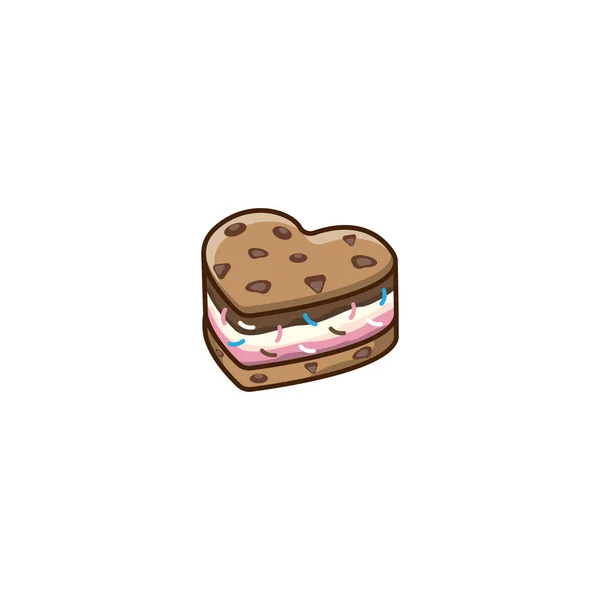 cookie ice cream sandwiches logo. Ice cream badge, label, logo, icons design Vector illustration templates. Chocolate chip cookie isolated on white background cartoon vector illustration.