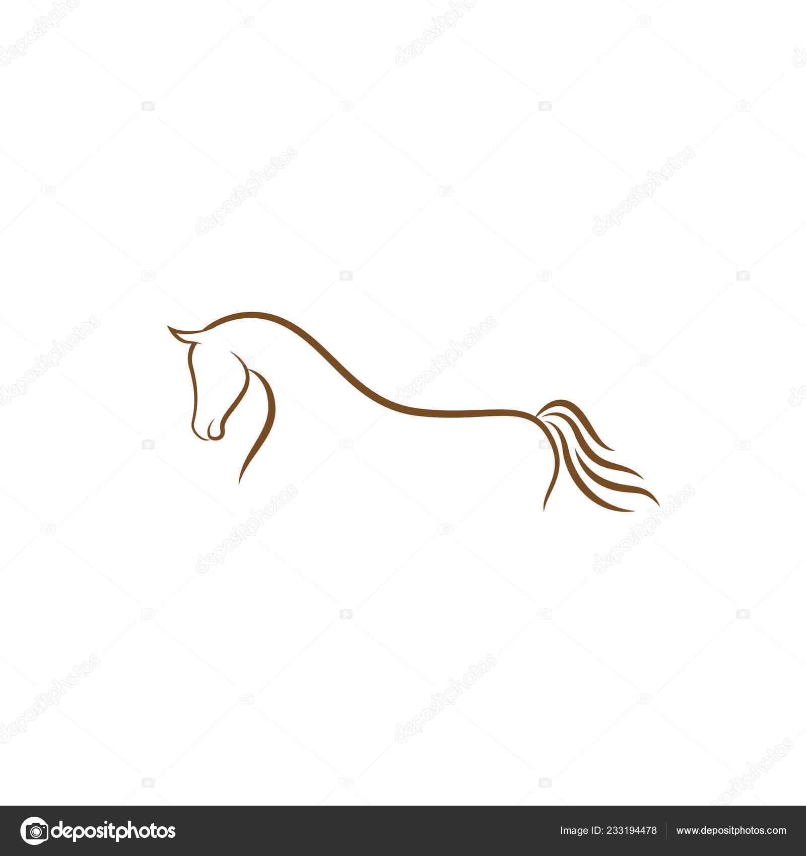 Modelo de vetor de design de logotipo de silhueta de cavalo de