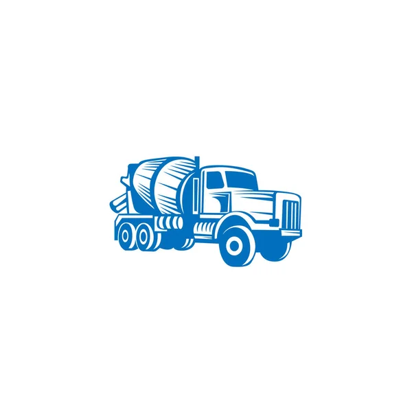 Concrete Mixing Truck Vector Flat Design Industrial Transport Construction Machine — Stock Vector