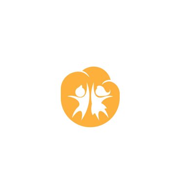 Mutlu çocuklar logo vektör çizim. Çocuk logosunu görmeniz gerekir. Çocuk Bakımı. Anaokulu. okul öncesi. simge. vektör çizim. minimalist - vektör eps 10