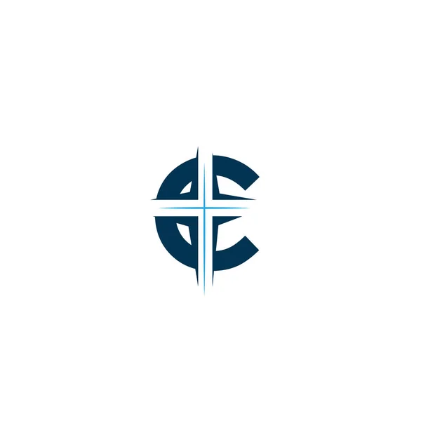 Logo Della Chiesa Simboli Cristiani Chiesa Vettoriale Logo Simbolo Grafico — Vettoriale Stock