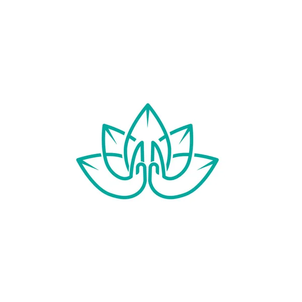 Ilustracja Wektorowa Logo Studio Jogi Lotus Logo Namaste Projektowanie Graficzne — Wektor stockowy