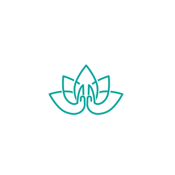 Ilustracja Wektorowa Logo Studio Jogi Lotus Logo Namaste Projektowanie Graficzne — Wektor stockowy