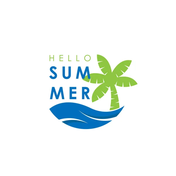 带有平面样式矢量的夏季假日插图 可用作徽标图标和标签设计 — 图库矢量图片