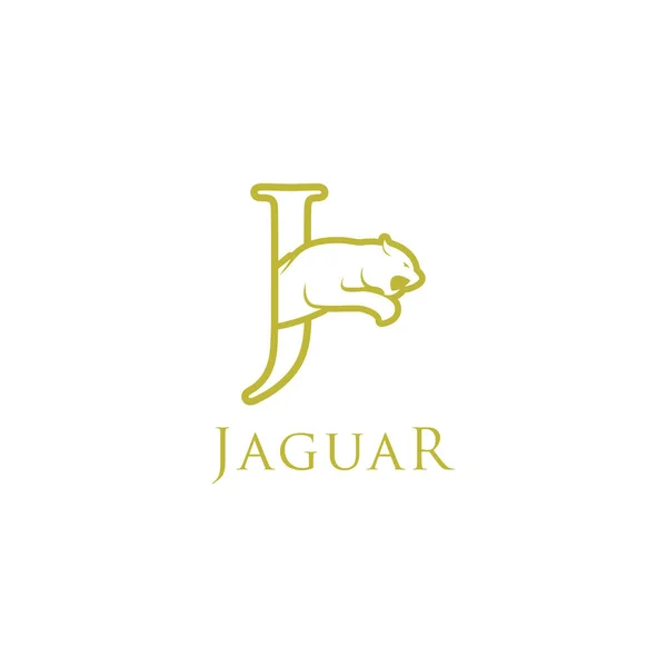 Simples Elegante Rugido Jaguar Logotipo Ícone Ilustração Vetor Modelo Design — Vetor de Stock