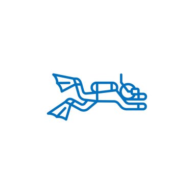 dalış şnorkel simgesi Logo illüstrasyon. Yaz Simgeleri Set Anahat Tatil, Tur ve seyahat anahat simgesi vektör ayarlayın. Basit Modern grafik düz tasarım tasarım kavramları. 