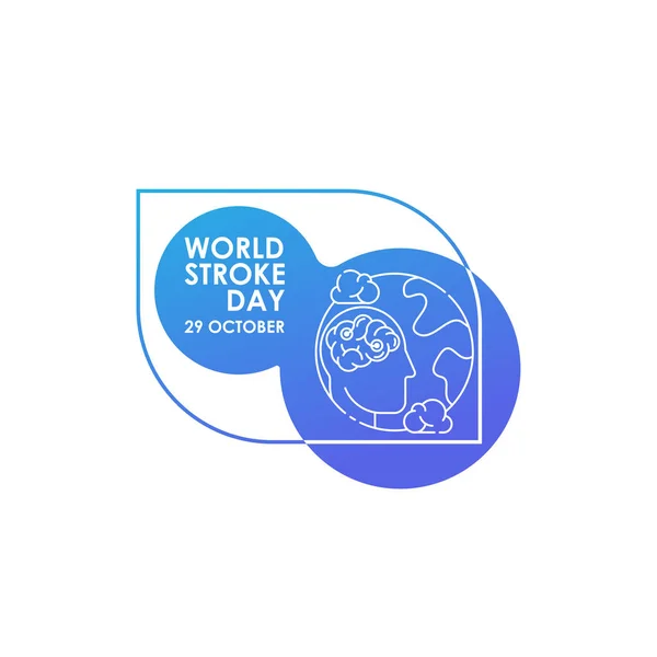 Weltschlaganfall Tag Vektor Logo Plakatillustration Zum Weltschlaganfall Tag Oktober Aufklärungskampagne — Stockvektor