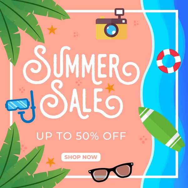 Иллюстрация Векторного Дизайна Летней Продажи Абстрактный Фоновый Дизайн Summer Sale — стоковый вектор