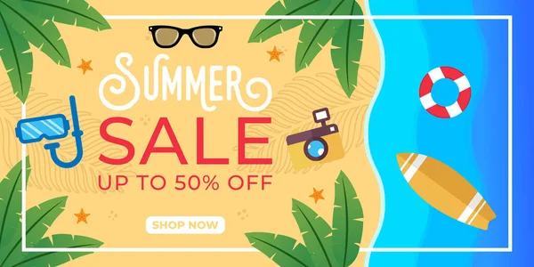 Иллюстрация Векторного Дизайна Летней Продажи Абстрактный Фоновый Дизайн Summer Sale — стоковый вектор