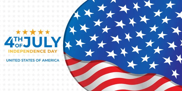 Julio Día Independencia Los Estados Unidos América Banner Fondo Ilustración — Vector de stock