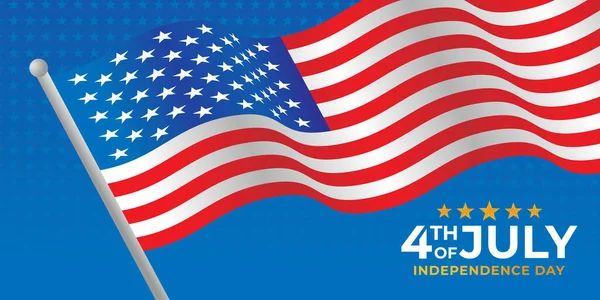 Vierter Juli Unabhängigkeitstag Der Vereinigten Staaten Von Amerika Banner Hintergrund — Stockvektor