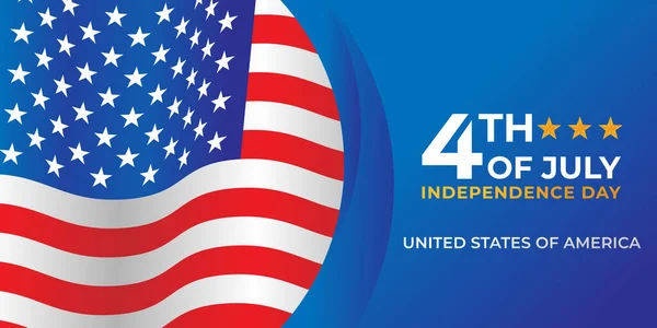 Quarta Julho Dia Independência Dos Estados Unidos América Banner Background —  Vetores de Stock