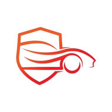 Otomobil Logosu Vektör İllüstrasyon şablonu. Modern Sport Car vektör logosu siluet tasarımı. Araba tamiri, dağıtım, garaj ve servis için otomobil logosu çizimi.