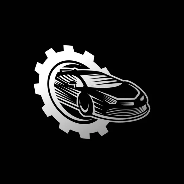 Modèle Illustration Vectorielle Icône Logo Voiture Automatique Design Silhouette Icône — Image vectorielle
