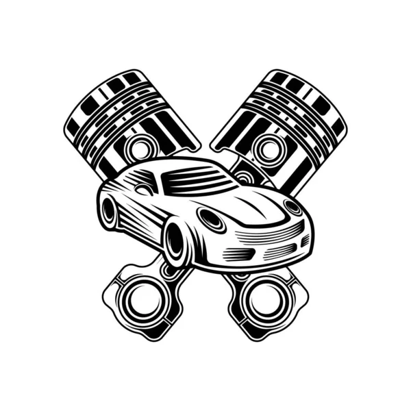Auto Car Service Logo Icono Vector Plantilla Ilustración Diseño Silueta — Vector de stock