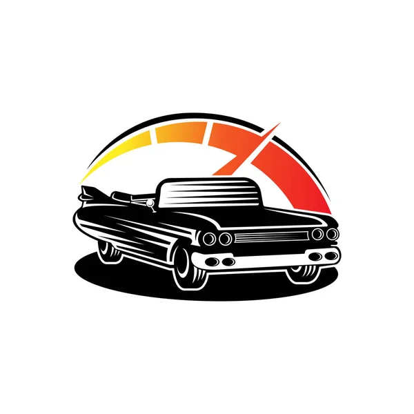 Classic Car Logo Distintivo Emblema Vector Illustrazione Vintage Classic Car — Vettoriale Stock