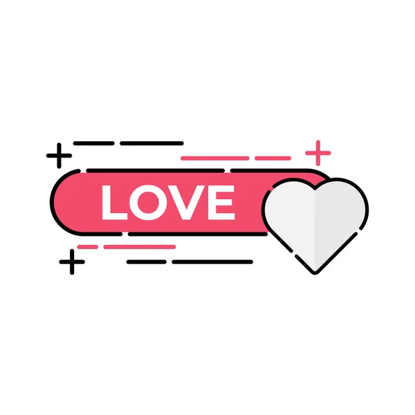 Ikona Przycisku Miłosnego Dla Mediów Społecznościowych Ikona Miłości Wektor Ilustracji — Wektor stockowy