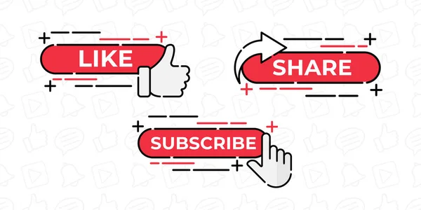 Share Comment Subscribe Share Icon Button Illustration Набор Шаблонов Дизайна — стоковый вектор