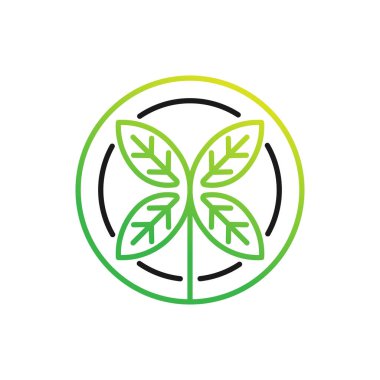 Yaprak Logosu tasarım vektör çizimi. Doğa, tarım ve tarım sektörü için yaratıcı tasarım konseptinde soyut Yaprak Logosu taşıyıcısı. Ağaç Yaprağı Logosu, simge, işaret ve sembol vektör tasarımı illüstrasyonu