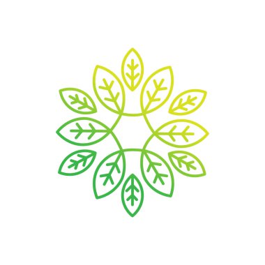 Yaprak Logosu tasarım vektör çizimi. Doğa, tarım ve tarım sektörü için yaratıcı tasarım konseptinde soyut Yaprak Logosu taşıyıcısı. Ağaç Yaprağı Logosu, simge, işaret ve sembol vektör tasarımı illüstrasyonu