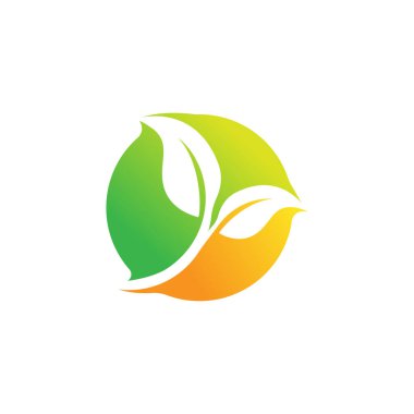 Yaprak Logosu tasarım vektör çizimi. Doğa, tarım ve tarım sektörü için yaratıcı tasarım konseptinde soyut Yaprak Logosu taşıyıcısı. Ağaç Yaprağı Logosu, simge, işaret ve sembol vektör tasarımı illüstrasyonu