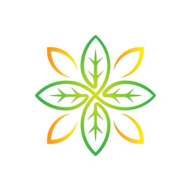 Yaprak Logosu tasarım vektör çizimi. Doğa, tarım ve tarım sektörü için yaratıcı tasarım konseptinde soyut Yaprak Logosu taşıyıcısı. Ağaç Yaprağı Logosu, simge, işaret ve sembol vektör tasarımı illüstrasyonu