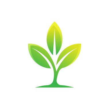 Yaprak ikonu tasarımı vektör çizimi. Doğa, tarım ve çiftlik işleri için soyut Yaprak ikonu vektör kavramı. Yeşil Ağaç Yaprağı Logosu, simge, işaret ve sembol vektör tasarımı illüstrasyonu.