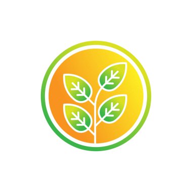 Yaprak ikonu tasarımı vektör çizimi. Doğa, tarım ve çiftlik işleri için soyut Yaprak ikonu vektör kavramı. Yeşil Ağaç Yaprağı Logosu, simge, işaret ve sembol vektör tasarımı illüstrasyonu.