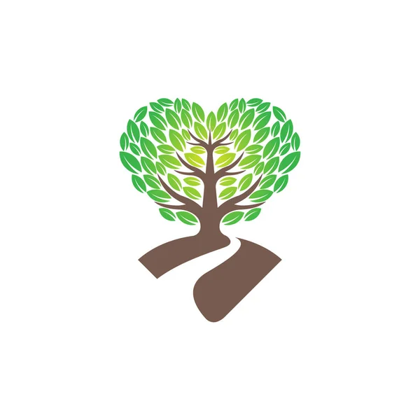 Ağaç Logosu Tasarım Vektör Çizimi Doğa Tarım Tarım Sektörü Için — Stok Vektör