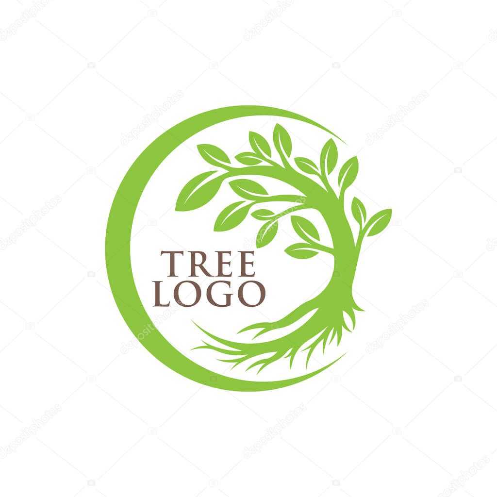 Tree Logo design vector illustration. Abstract Tree Logo vector in creative design concept for nature, agriculture and farm business. Tree Logo, icon, sign and symbol vector design illustration.