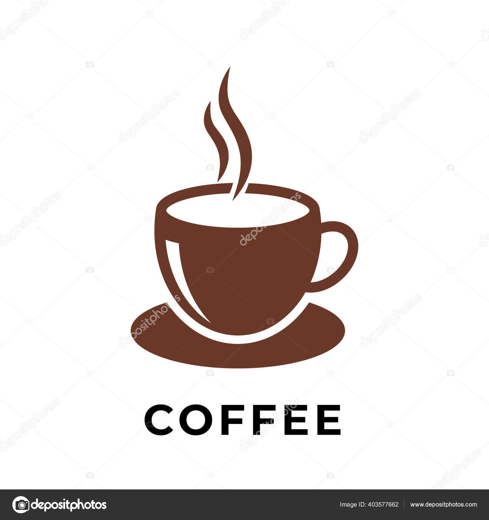 Coffee Cup Icon Vector Design Illustration Cup Coffee Icon Vector Stock