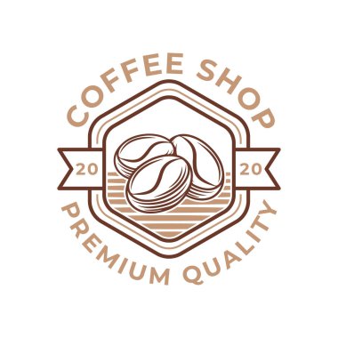 Kahve Logosu tasarımı vektör çizimi. Kafe ve restoran amblemi için Retro Vintage Kahve Logosu tasarımı konsepti. Logo, simge, etiket, rozet, imza ve sembol için kahve dükkanı vektör tasarımı.