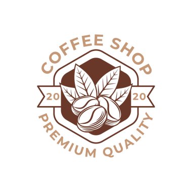 Kahve Logosu tasarımı vektör çizimi. Kafe ve restoran amblemi için Retro Vintage Kahve Logosu tasarımı konsepti. Logo, simge, etiket, rozet, imza ve sembol için kahve dükkanı vektör tasarımı.