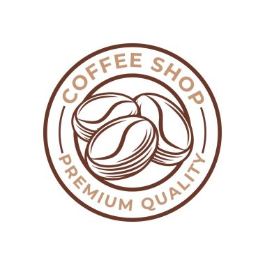 Kahve Logosu tasarımı vektör çizimi. Kafe ve restoran amblemi için Retro Vintage Kahve Logosu tasarımı konsepti. Logo, simge, etiket, rozet, imza ve sembol için kahve dükkanı vektör tasarımı.