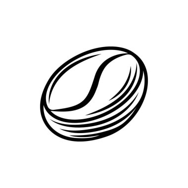 Kahve Fasulyesi Logosu tasarım vektör çizimi. Cafe ve restoran için klasik kahve çekirdeği logosu tasarımı konsepti. Logo, simge, etiket, rozet, işaret ve sembol için soyut kahve çekirdeği vektör tasarımı