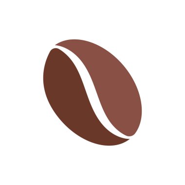 Kahve çekirdeği ikonu vektör tasarımı çizimi. Beyaz arka planda izole kahve ikonu vektörü. Logo, web simgesi, işaret ve sembol vektör illüstrasyon şablonu için basit kahve çekirdeği tasarımı.