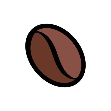 Kahve çekirdeği ikonu vektör tasarımı çizimi. Beyaz arka planda izole kahve ikonu vektörü. Logo, web simgesi, işaret ve sembol vektör illüstrasyon şablonu için basit kahve çekirdeği tasarımı.