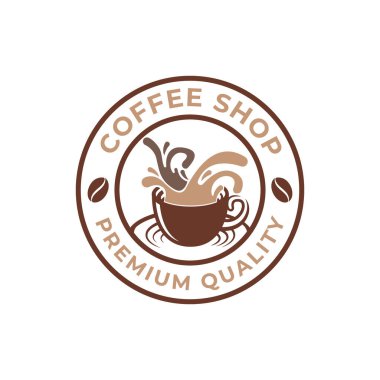 Kahve Logosu tasarımı vektör çizimi. Kafe ve restoran amblemi için Retro Vintage Kahve Logosu tasarımı konsepti. Logo, simge, etiket, rozet, imza ve sembol için kahve dükkanı vektör tasarımı.