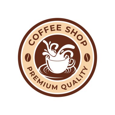 Kahve Logosu tasarımı vektör çizimi. Kafe ve restoran amblemi için Retro Vintage Kahve Logosu tasarımı konsepti. Logo, simge, etiket, rozet, imza ve sembol için kahve dükkanı vektör tasarımı.