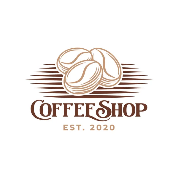Café Logo Design Vetor Ilustração Vintage Coffee Logo Conceito Design — Vetor de Stock