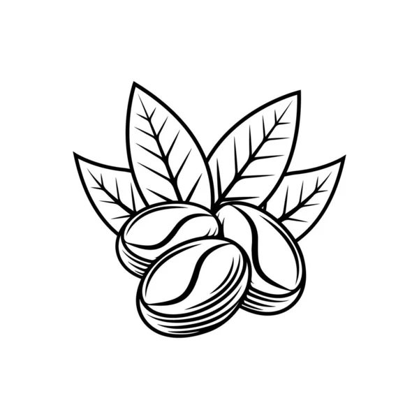 Ilustrasi Vektor Desain Coffee Beans Logo Vintage Coffee Beans Konsep - Stok Vektor