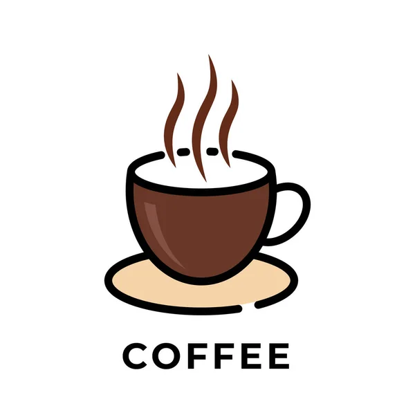 コーヒーカップアイコンベクトルデザインイラスト 白い背景に隔離されたコーヒーアイコンのベクトルのカップ ウェブアイコン 記号ベクトルイラストテンプレートのためのシンプルなコーヒーカップのデザイン — ストックベクタ