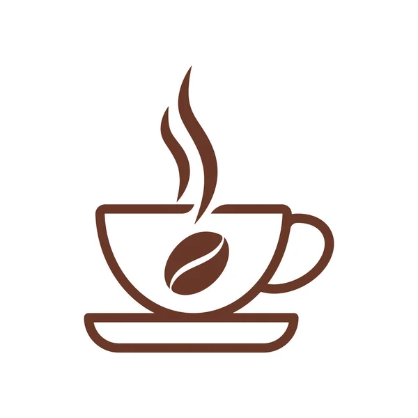 コーヒーカップアイコンベクトルデザインイラスト 白い背景に隔離されたコーヒーアイコンのベクトルのカップ ウェブアイコン 記号ベクトルイラストテンプレートのためのシンプルなコーヒーカップのデザイン — ストックベクタ
