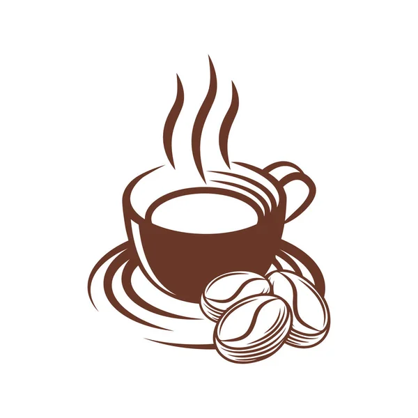 コーヒーロゴデザインベクトルイラスト カフェやレストランのためのヴィンテージコーヒーロゴベクトルデザインコンセプト アブストラクトコーヒーショップロゴ アイコン ラベル バッジ サイン シンボルのベクトルデザイン — ストックベクタ