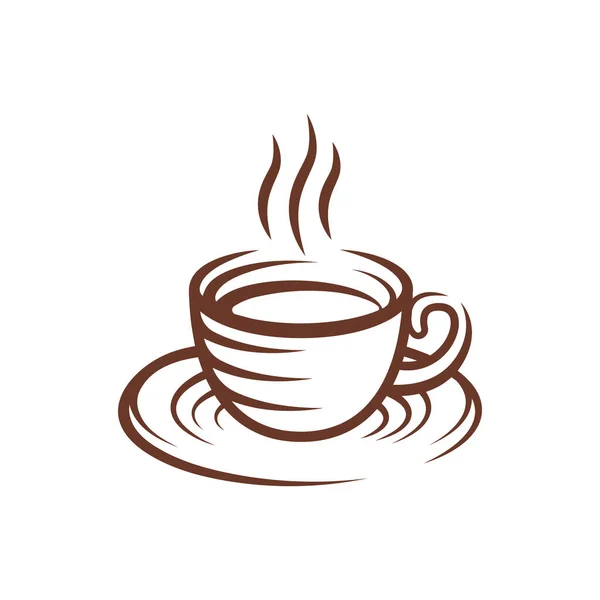 Café Logo Design Vetor Ilustração Vintage Coffee Logo Conceito Design — Vetor de Stock