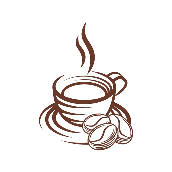 Koffie Logo Ontwerp Vector Illustratie Vintage Coffee Logo Vector Design — Stockvector