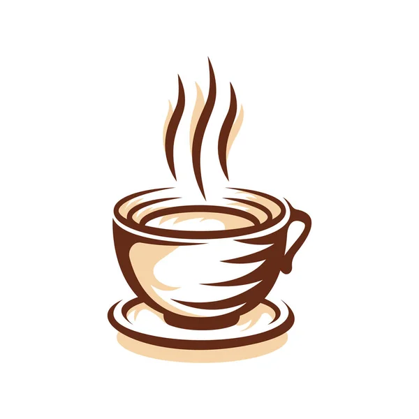 Café Logo Design Vetor Ilustração Vintage Coffee Logo Conceito Design —  Vetores de Stock