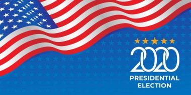Amerika Birleşik Devletleri Başkanlık Seçimi 2020 Vektör illüstrasyonu. ABD Başkanlık Seçimi 2020 Vektör Sancak Tasarımı. 2020 ABD Başkanlık Seçimi Amerika Bayrak Vektör Tasarımı.